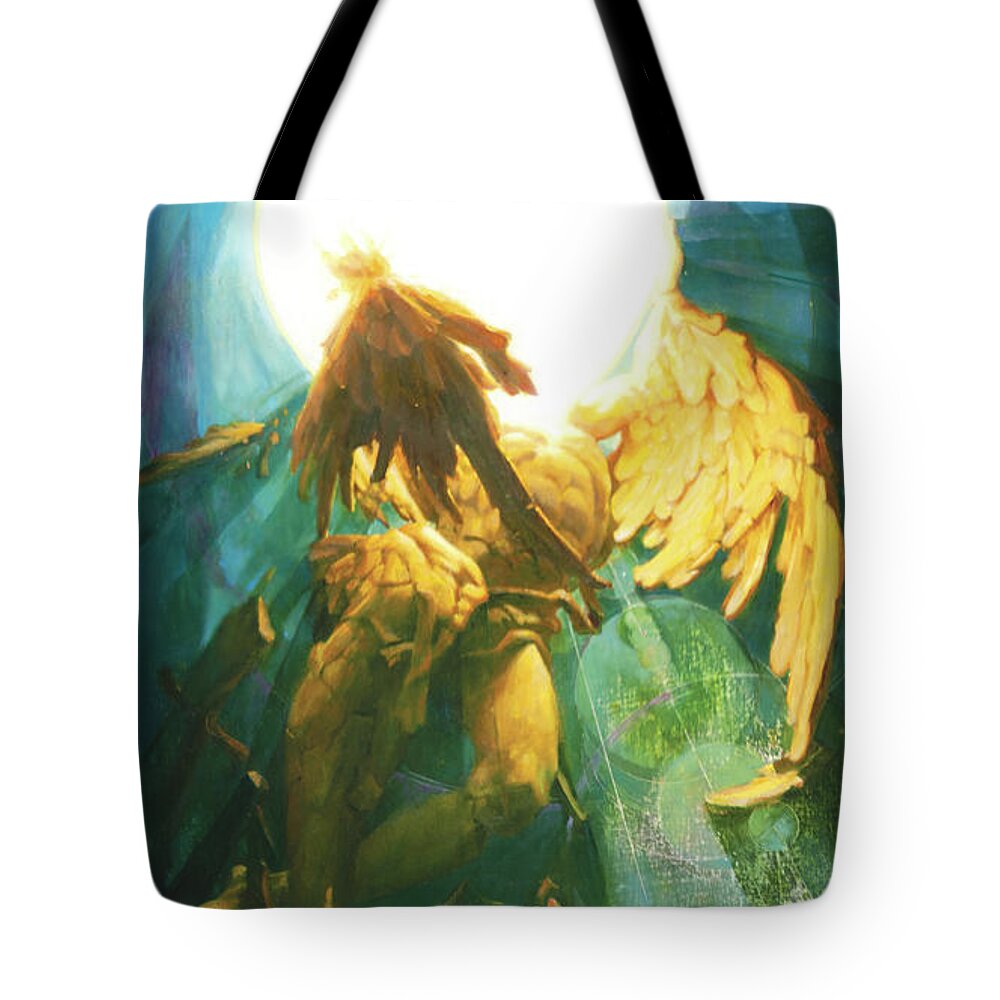 Guy Kinnear Tote Bag featuring the painting The Second Voyage Of Icarus by Guy Kinnear