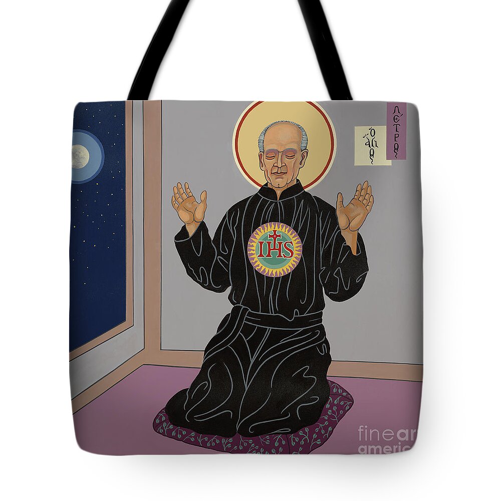 The Servant Of God Father Pedro Arrupe Tote Bag featuring the painting The Servant of God Father Pedro Arrupe, SJ 319 by William Hart McNichols