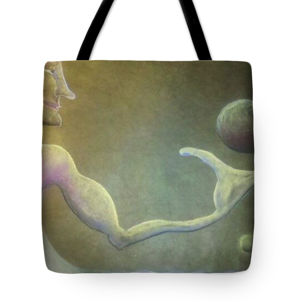 Chalk Tote Bag featuring the pastel The Shaman by Raymond Fernandez