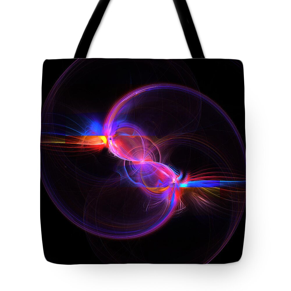 Fractal Tote Bag featuring the digital art The Simorgh #2 by Mary Ann Benoit