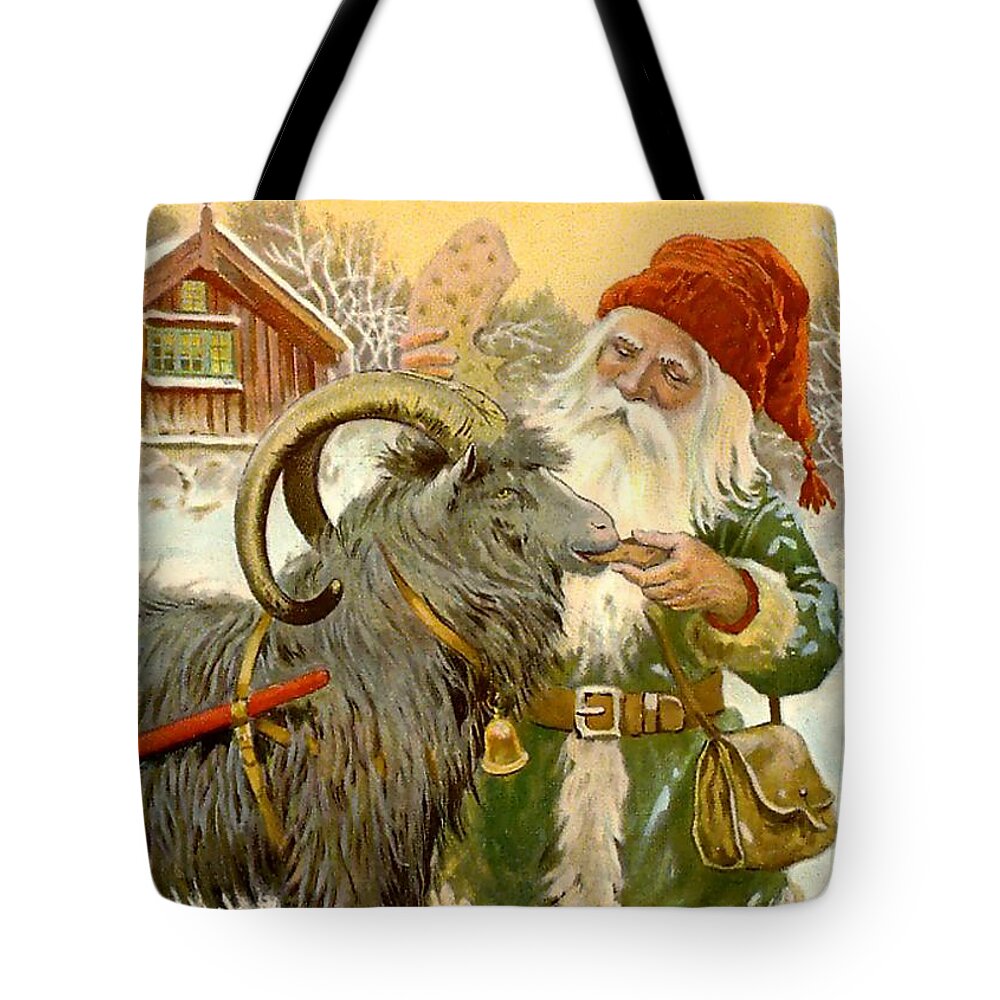 “jenny Nystrom” Tote Bag featuring the digital art The Sled Goat by Patricia Keith