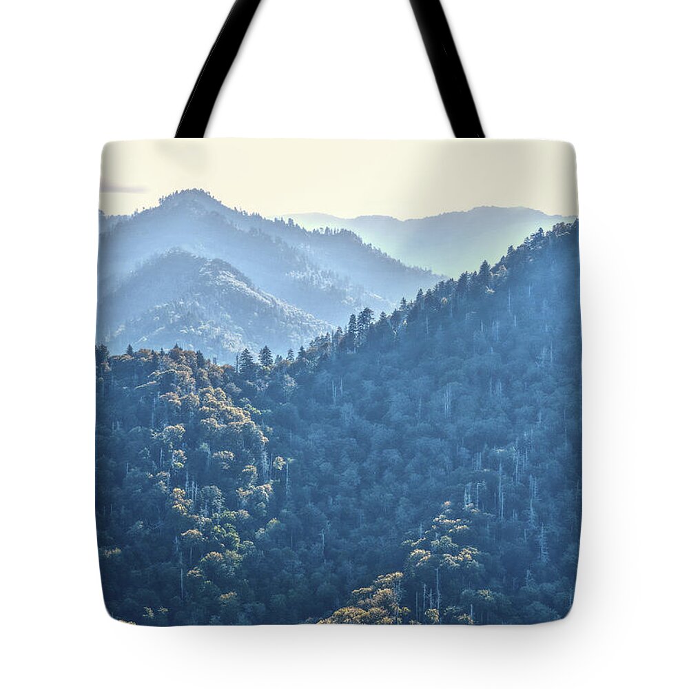 Chimney Tope Tote Bag featuring the photograph The Smoky Mountains by Phil Perkins