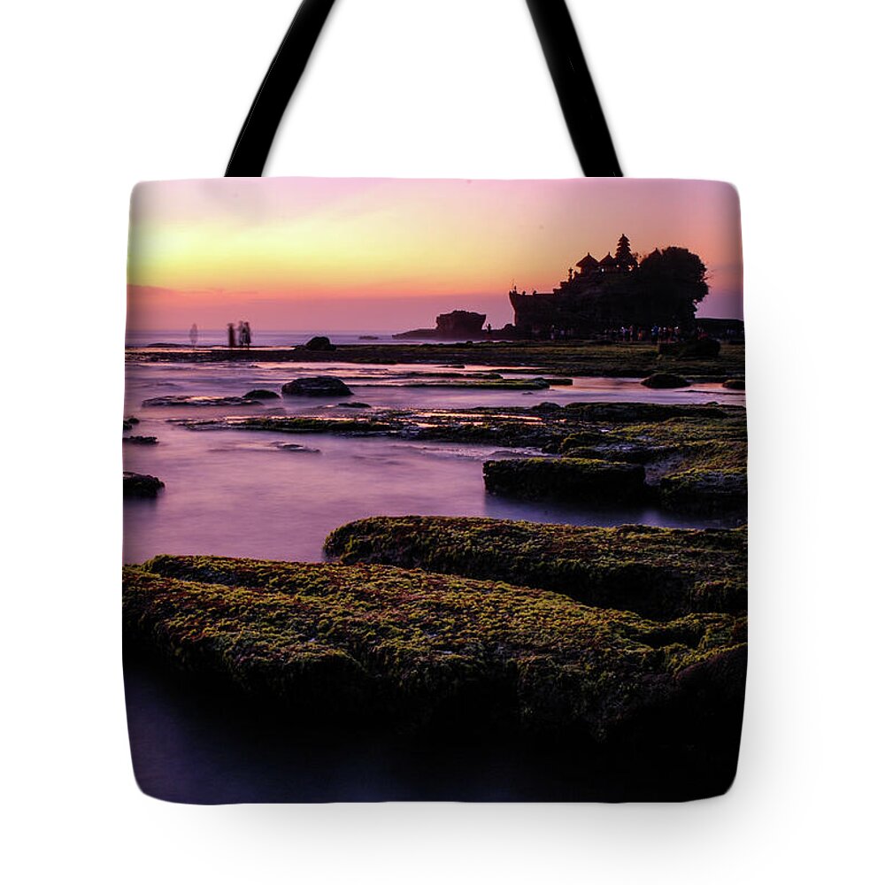 Tanah Lot Tote Bag featuring the photograph The Temple By The Sea - Tanah Lot Sunset, Bali by Earth And Spirit