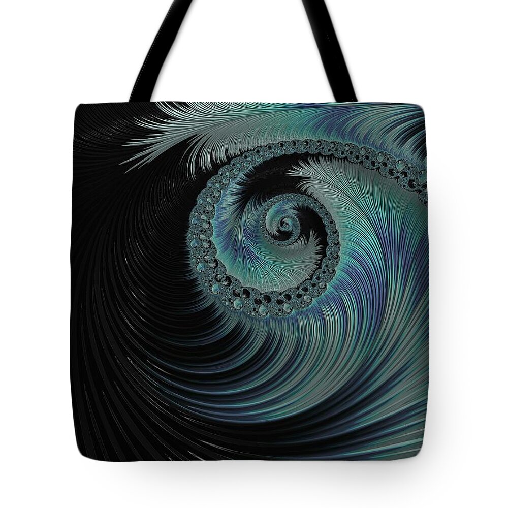 Fractal Tote Bag featuring the digital art The Spiral #2 by Mary Ann Benoit