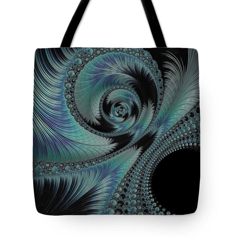 Fractal Tote Bag featuring the digital art The Spiral by Mary Ann Benoit
