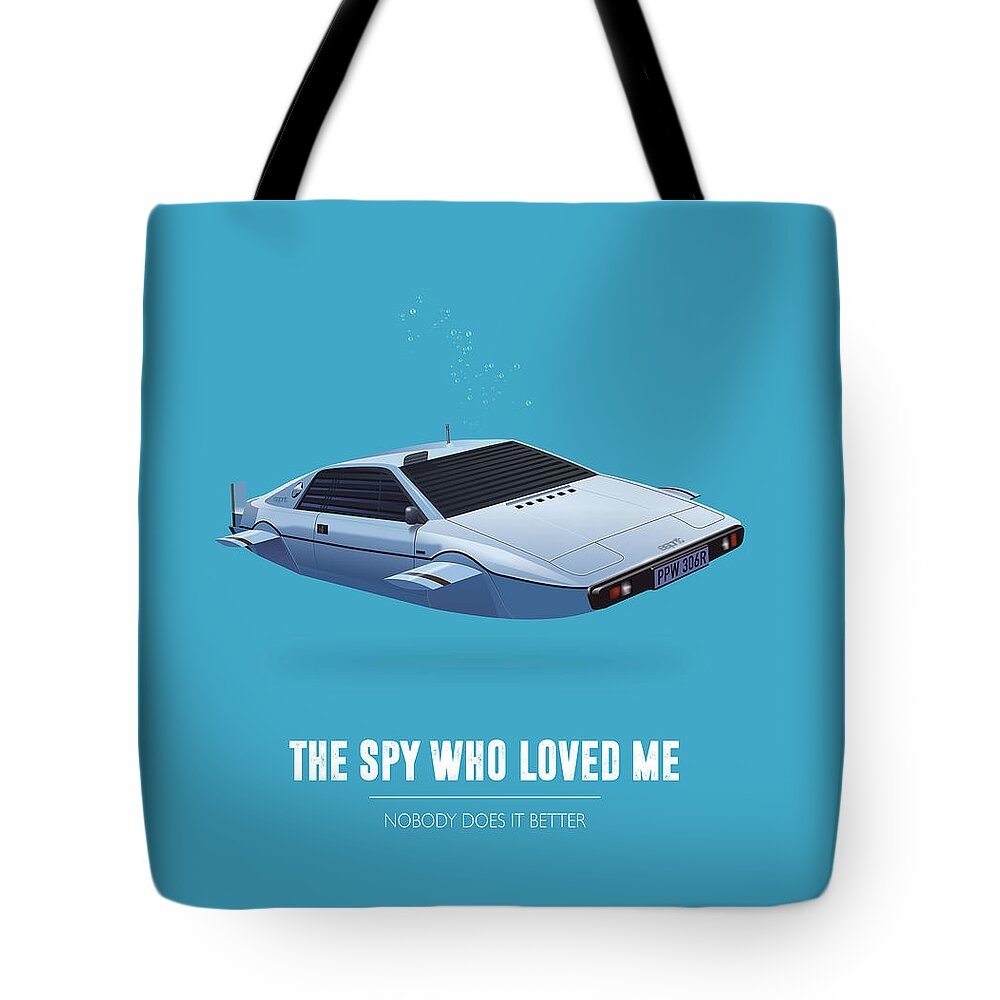 The Spy Who Loved Me Tote Bag featuring the digital art The Spy Who Loved Me - Alternative Movie Poster by Movie Poster Boy
