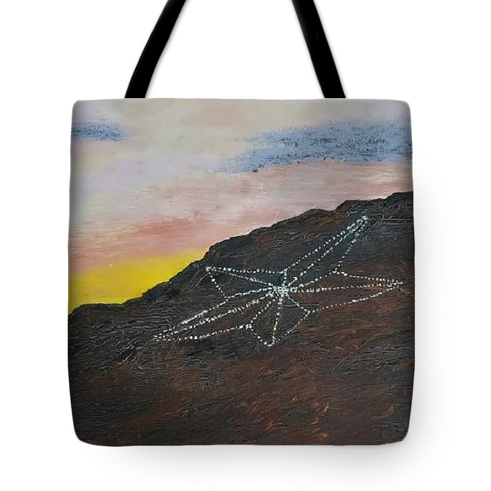 Landscape Tote Bag featuring the painting The Star on the Mountain by Christina Knight