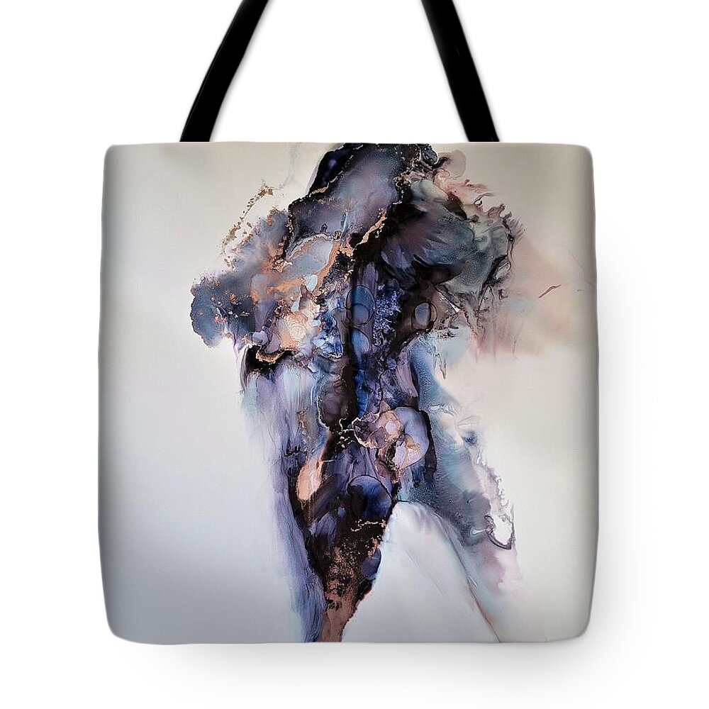 Human Tote Bag featuring the painting The Struggle Within by Angela Marinari
