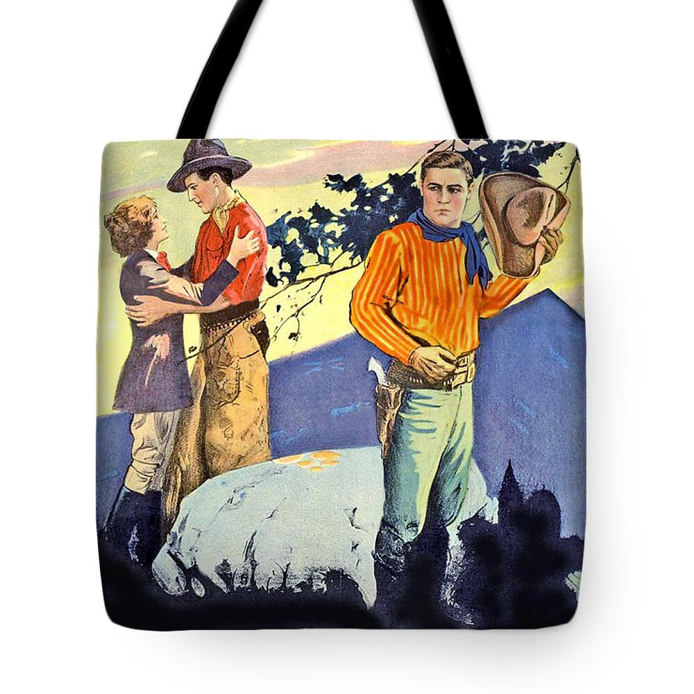 The Texan Tote Bag featuring the photograph The Texan by Fox Films