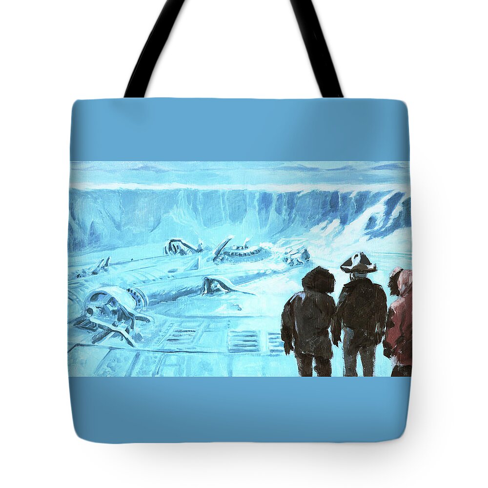 The Thing Tote Bag featuring the painting The Thing - Discovery by Sv Bell