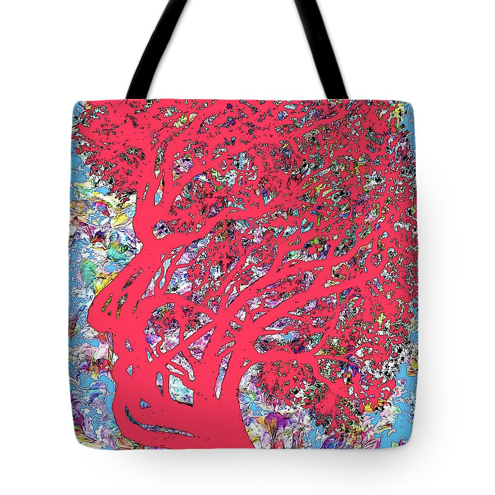 Blood Line Tote Bag featuring the digital art The Tree of Life by Pj LockhArt