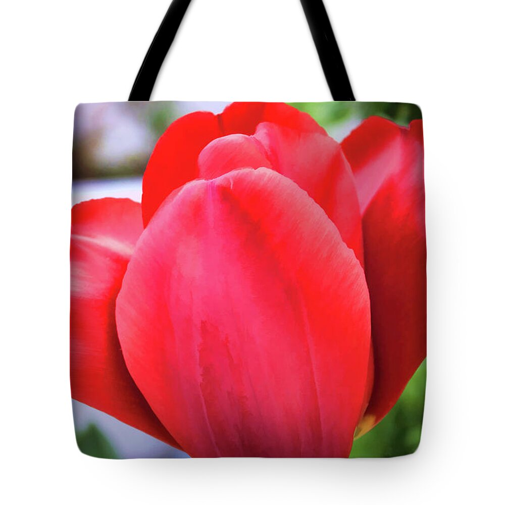 Macro Tote Bag featuring the photograph The Tulip Beauty by Roberta Byram