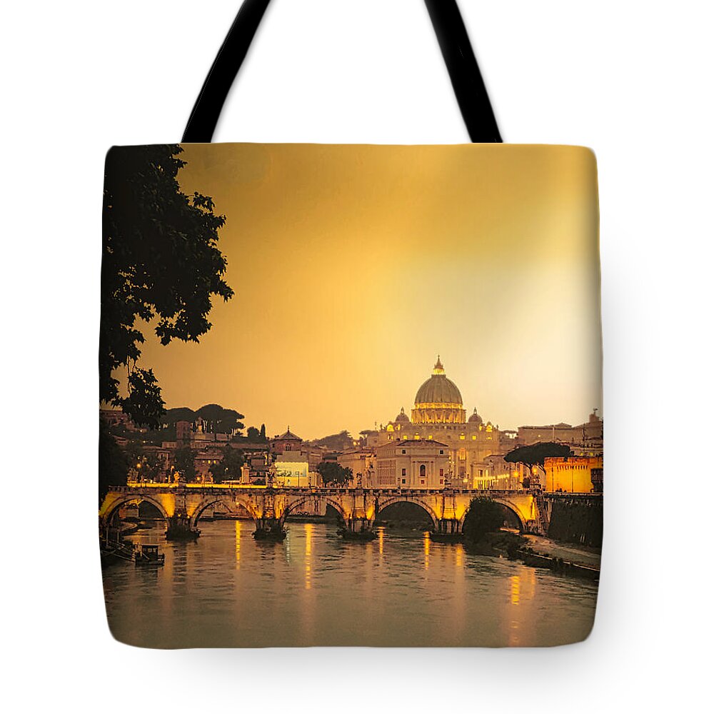 Sunset Tote Bag featuring the photograph The Vatican at Sunset by Robert Bellomy