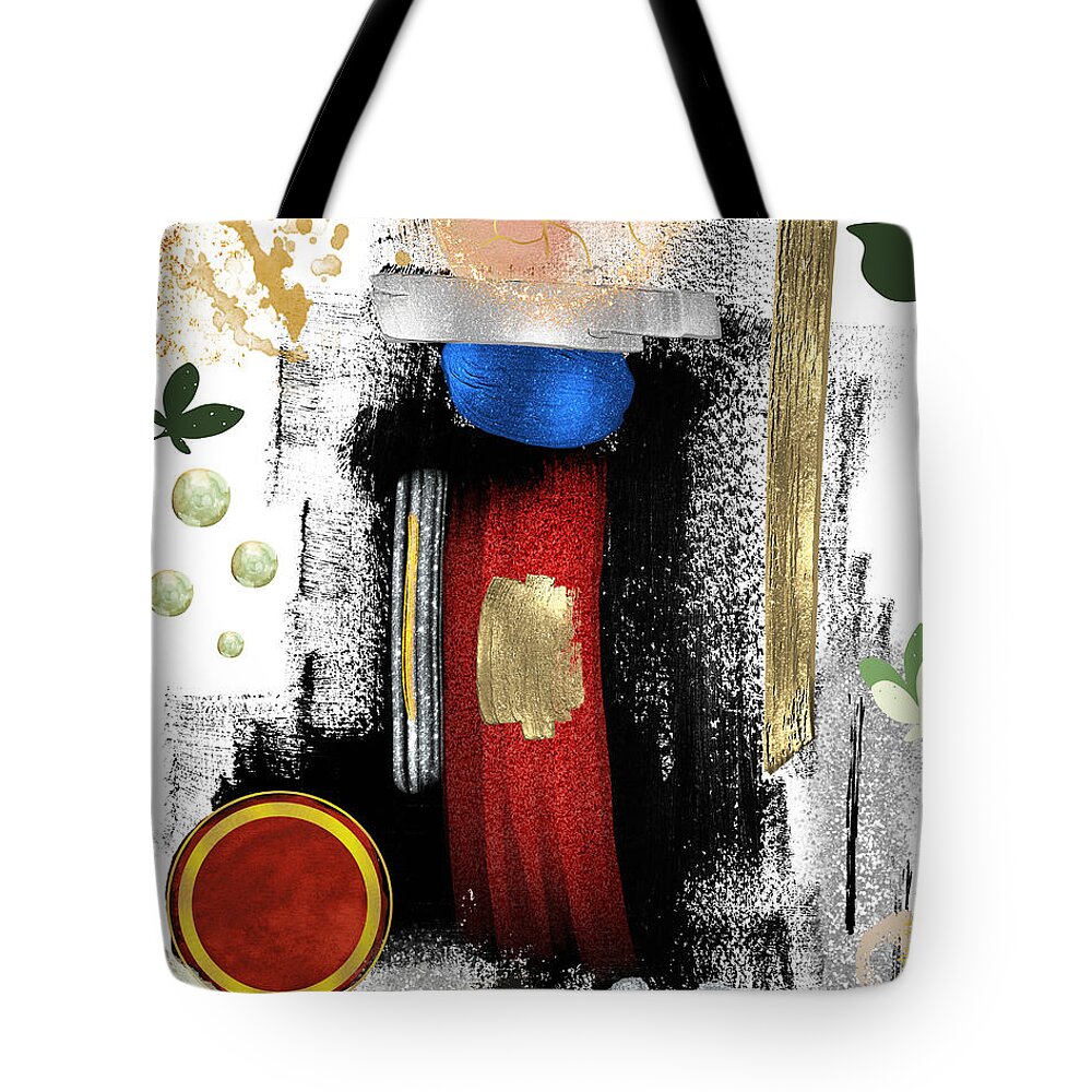 Contemporary Art Tote Bag featuring the mixed media The Veil of Moira by Canessa Thomas