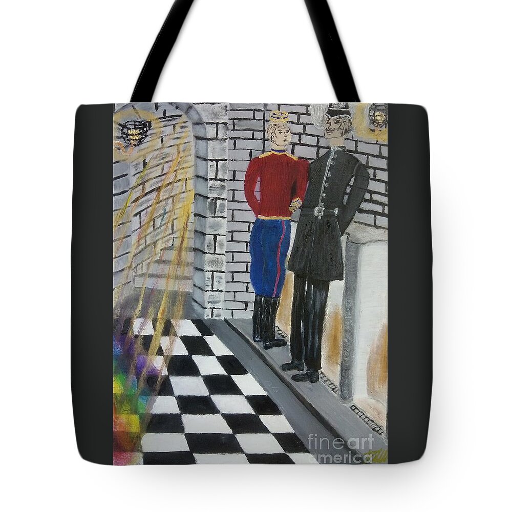 Gay Tote Bag featuring the painting The Victorian Gay Scene by David Westwood