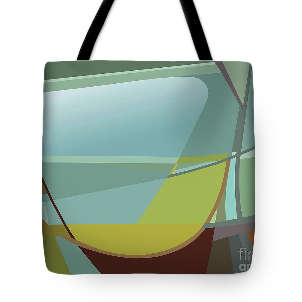 Abstract Tote Bag featuring the painting The View by Jacqueline Shuler