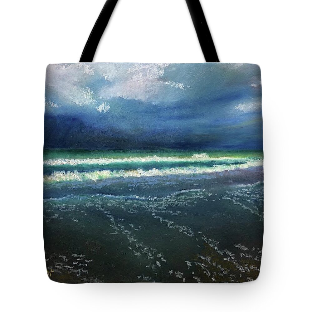 Topsail Beach Tote Bag featuring the painting Wash Of Waves by Shirley Galbrecht