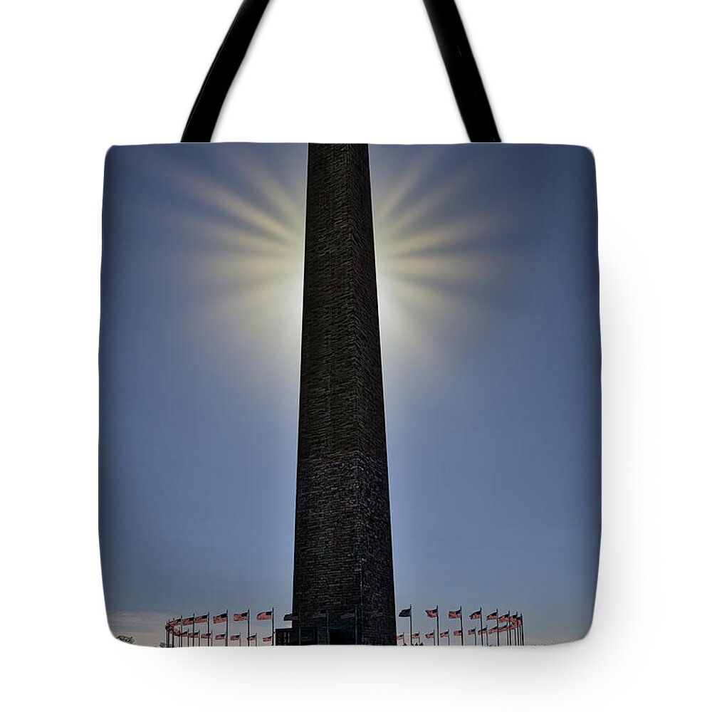 Washington Monument Tote Bag featuring the photograph The Washington Monument by Susan Candelario