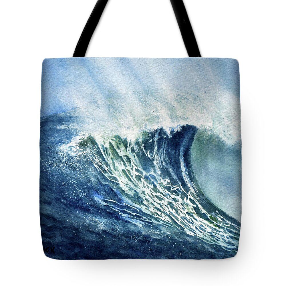 Ocean Tote Bag featuring the painting The Wave by Wendy Keeney-Kennicutt
