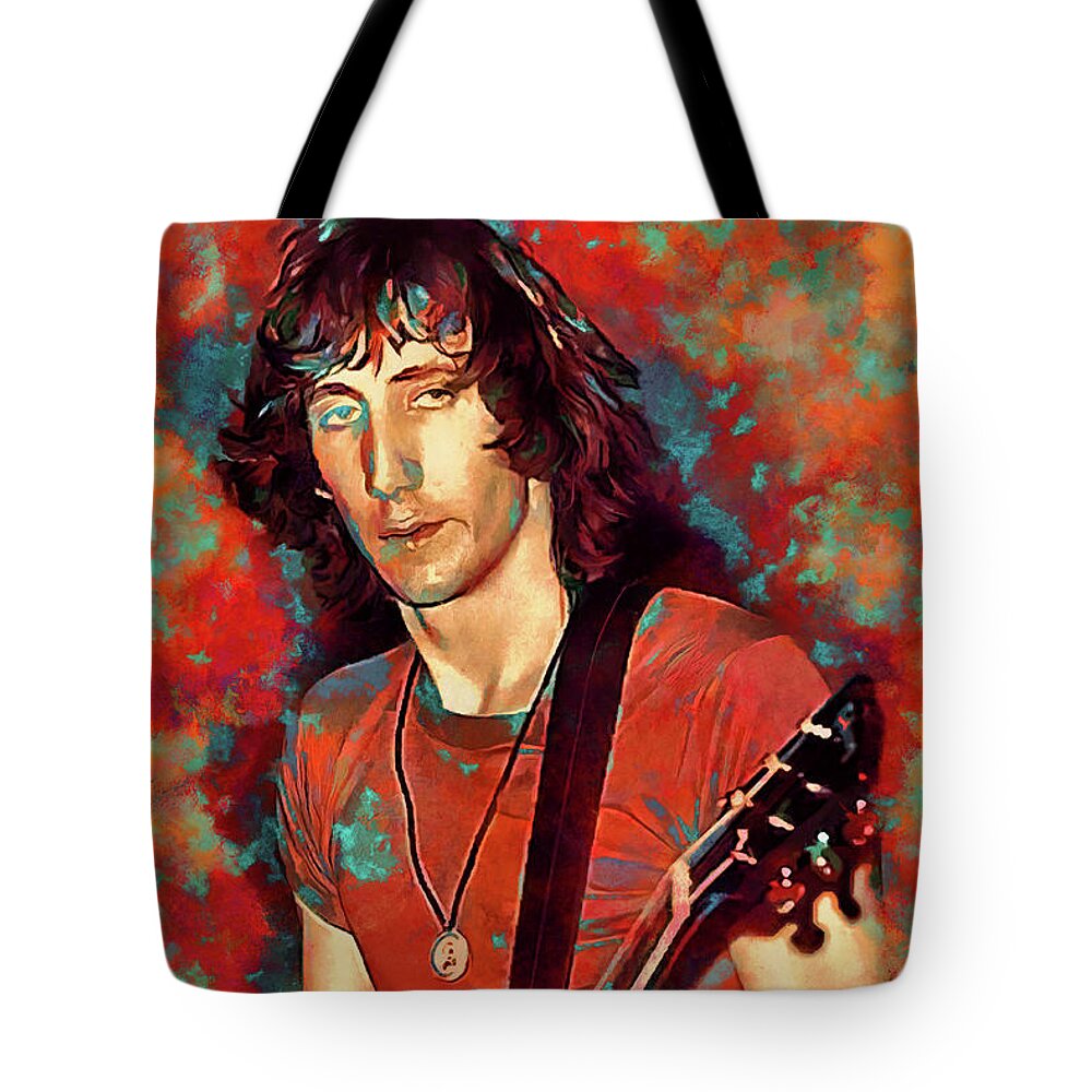 The Who Tote Bag featuring the mixed media The Who Pete Townsend Art Eminence Front by The Rocker Chic