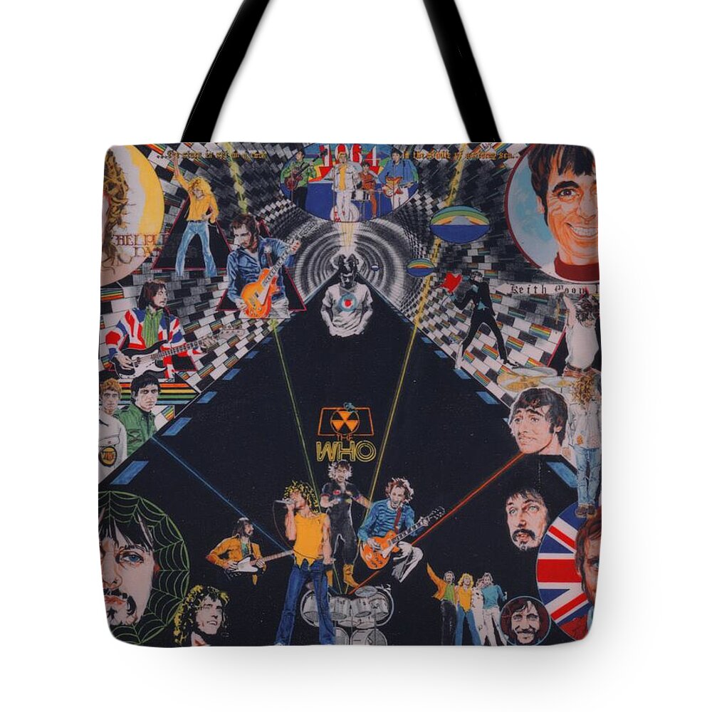 Colored Pencil Tote Bag featuring the drawing The Who - Quadrophenia by Sean Connolly