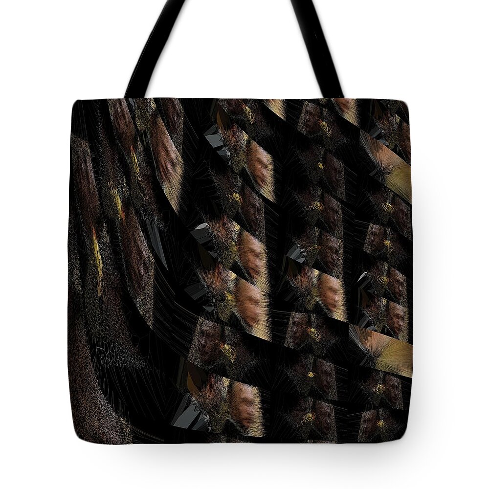 Fractal Tote Bag featuring the mixed media The Wink Harmony by Stephane Poirier