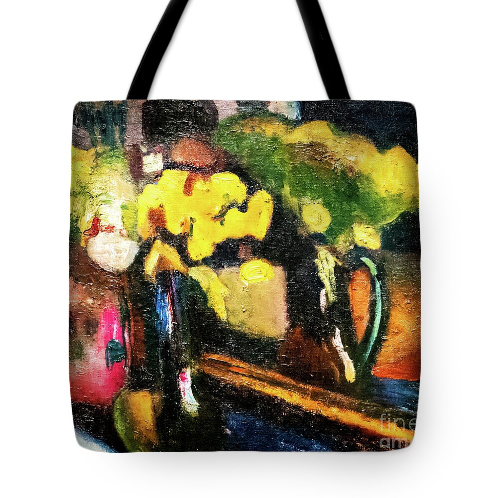 Bomemisza Tote Bag featuring the painting The Yellow Flowers by Henri Matisse 1902 by Henri Matisse
