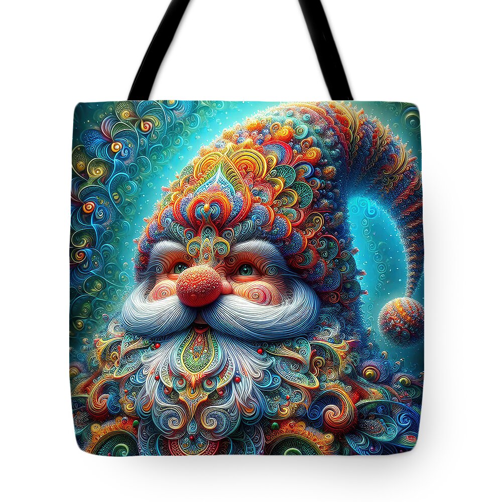 Colorful Tote Bag featuring the photograph The Yuletide Dreamweaver by Bill and Linda Tiepelman