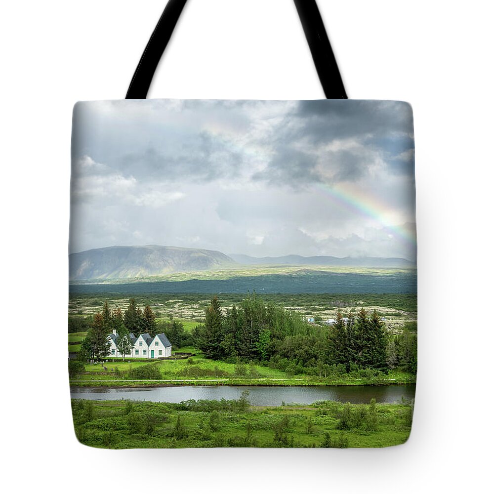 Iceland Tote Bag featuring the photograph Thingvellir National Park, Iceland by Delphimages Photo Creations