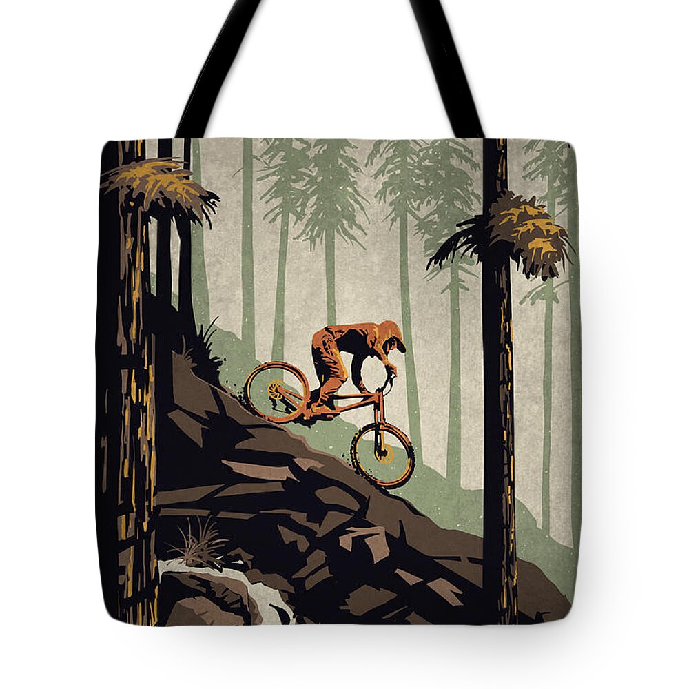 Mountain Bike Tote Bag featuring the painting Think Outside No Box Required by Sassan Filsoof
