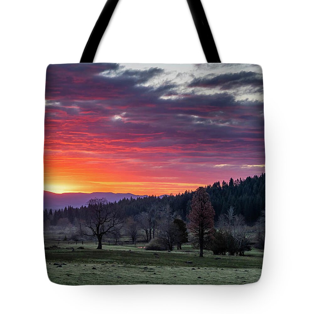 Sunrise Tote Bag featuring the photograph This Grand Show by Randy Robbins