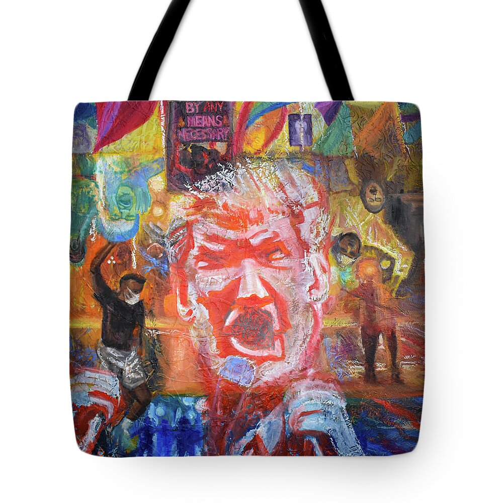 Trump Tote Bag featuring the painting This is Us by Anne Cameron Cutri
