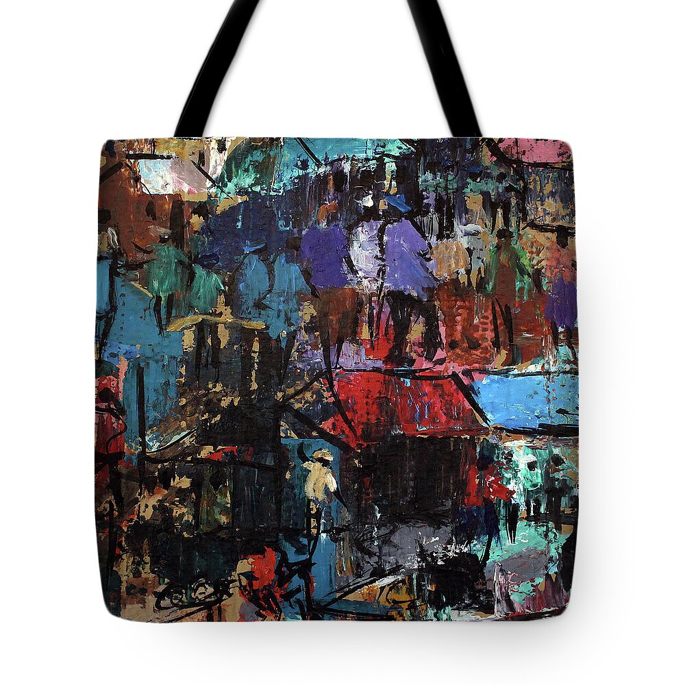  Tote Bag featuring the painting This Is Us by Joe Maseko