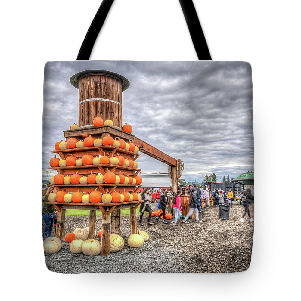 Thomas Farms Tote Bag featuring the photograph Thomas Farms Halloween Activity by Spencer McDonald
