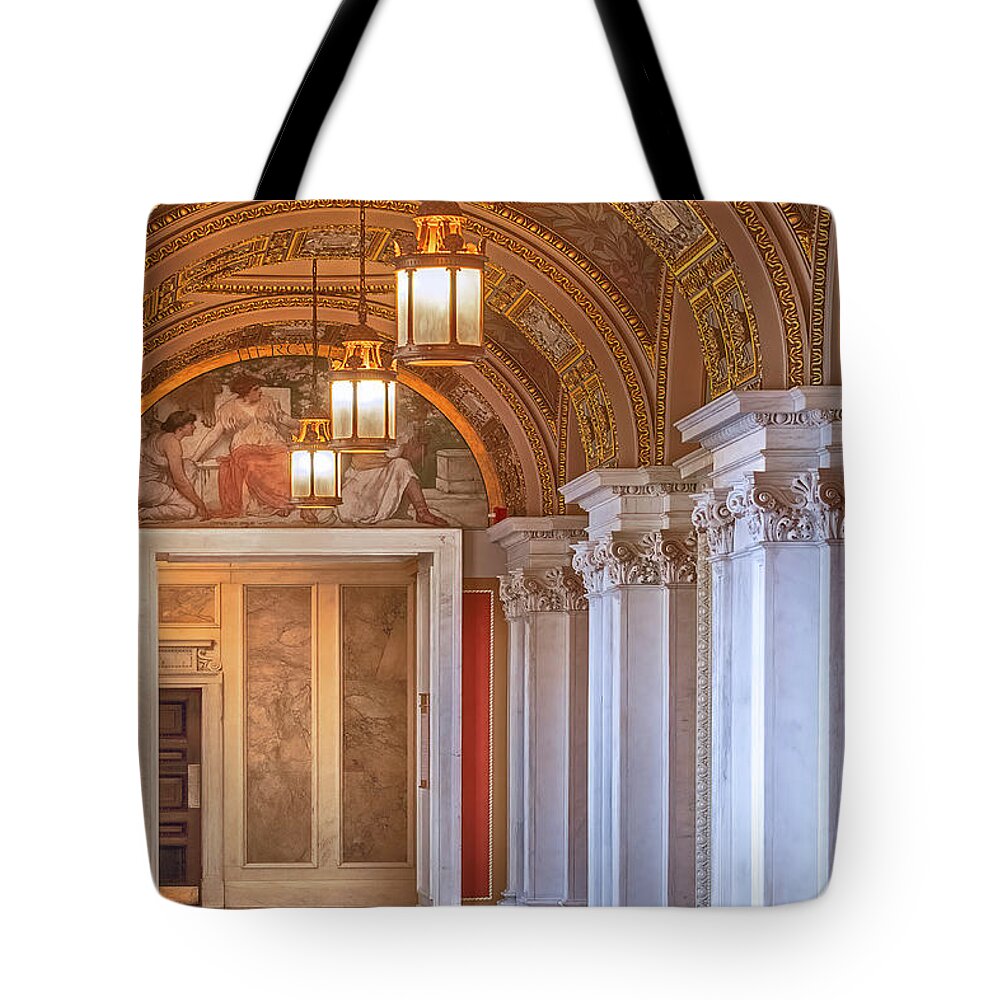 Library Of Congress Tote Bag featuring the photograph Thomas Jefferson Hallway by Susan Candelario