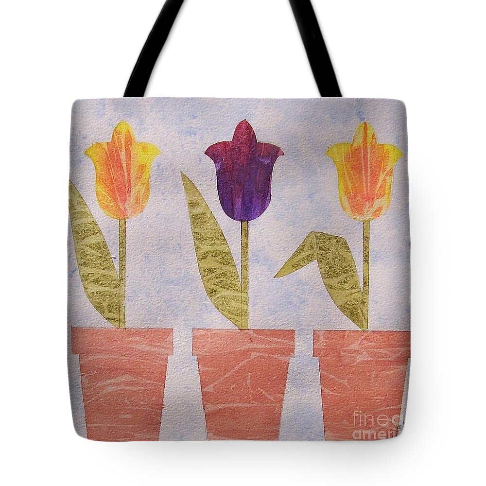 Flowers Tote Bag featuring the painting Three Cheers For Spring by Jackie Mueller-Jones
