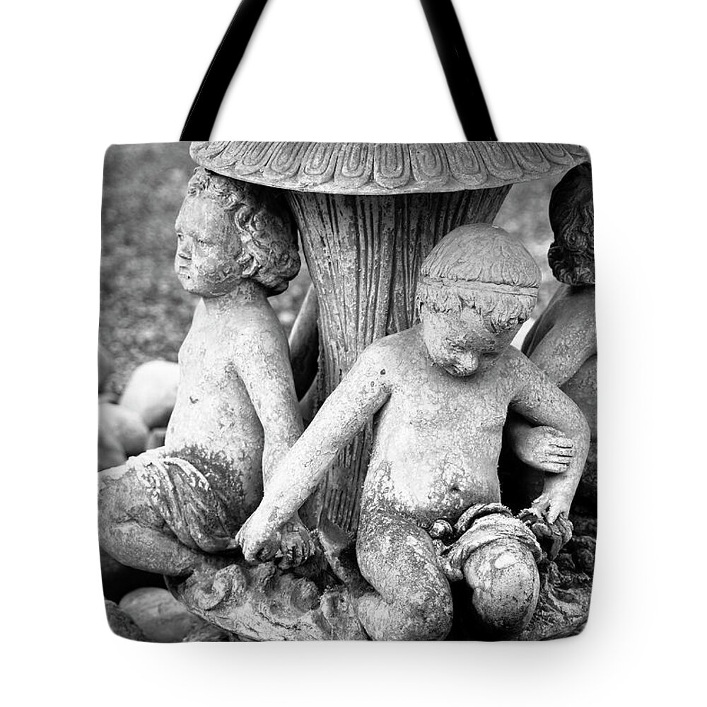 Still Life Tote Bag featuring the photograph Three Little Boys Caught in Stone by Mary Lee Dereske