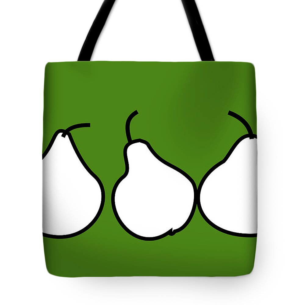 Still Life Tote Bag featuring the digital art Three pears by Fatline Graphic Art
