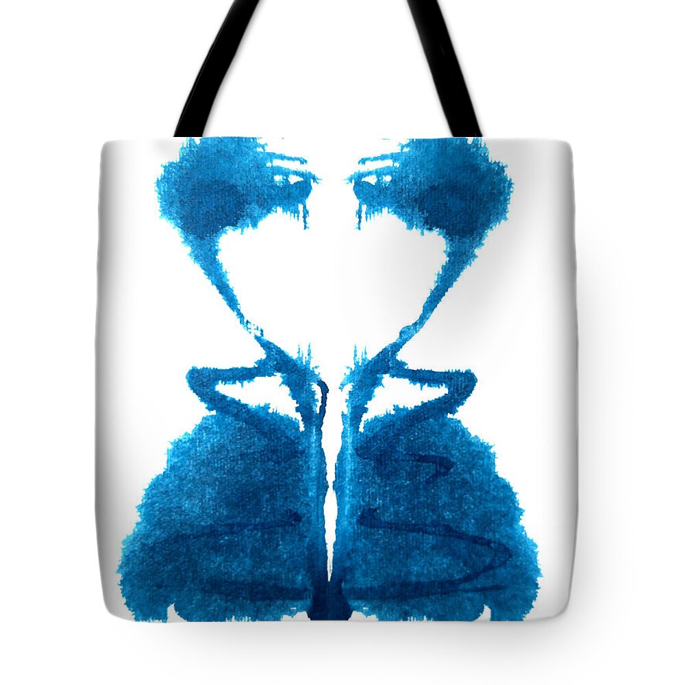 Abstract Tote Bag featuring the painting Throat Chakra by Stephenie Zagorski