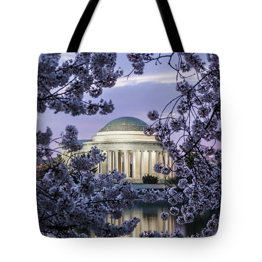 2019 Cherry Blossoms Tote Bag featuring the photograph Through the blossoms by Stewart Helberg