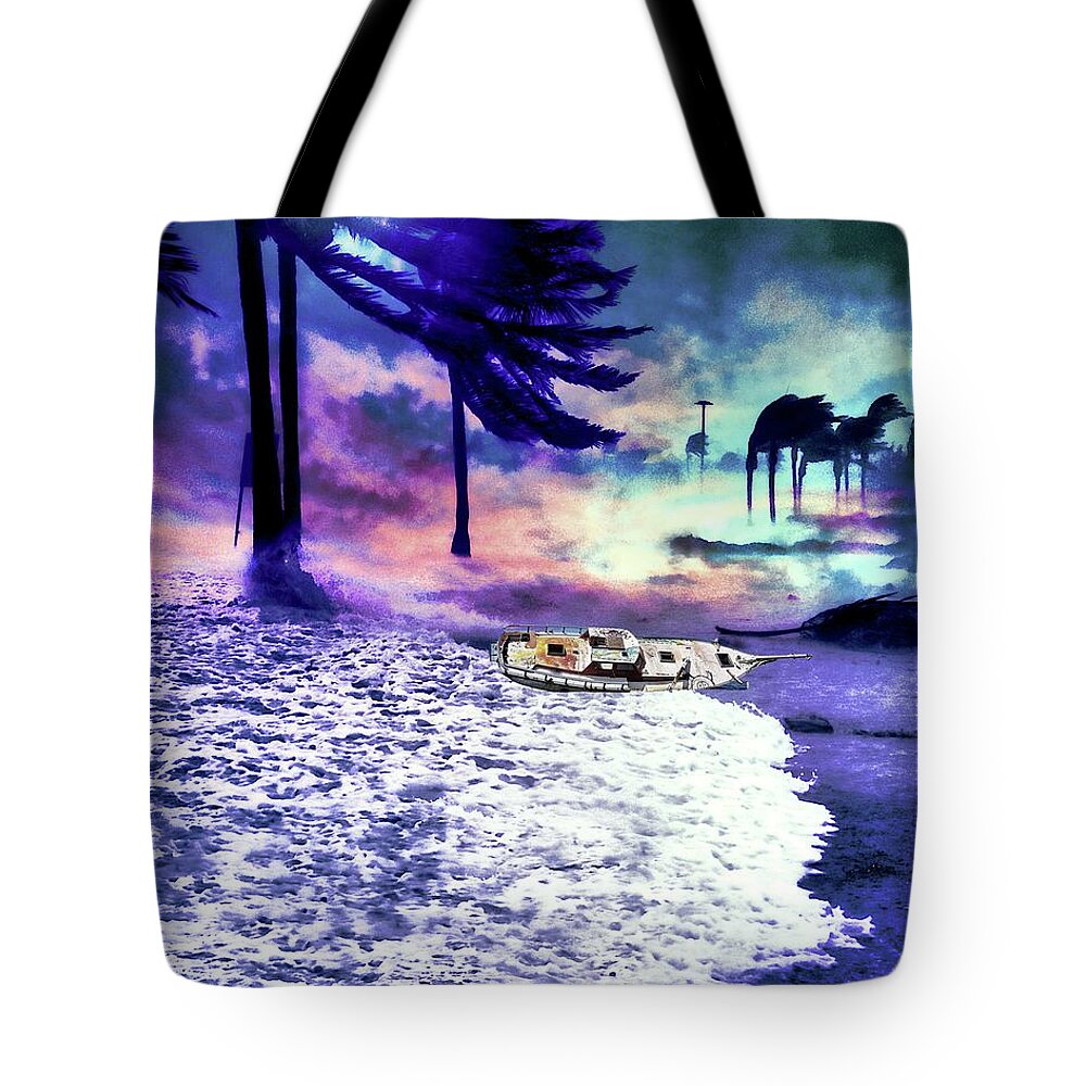 Beach Tote Bag featuring the digital art Through the Storm by Norman Brule