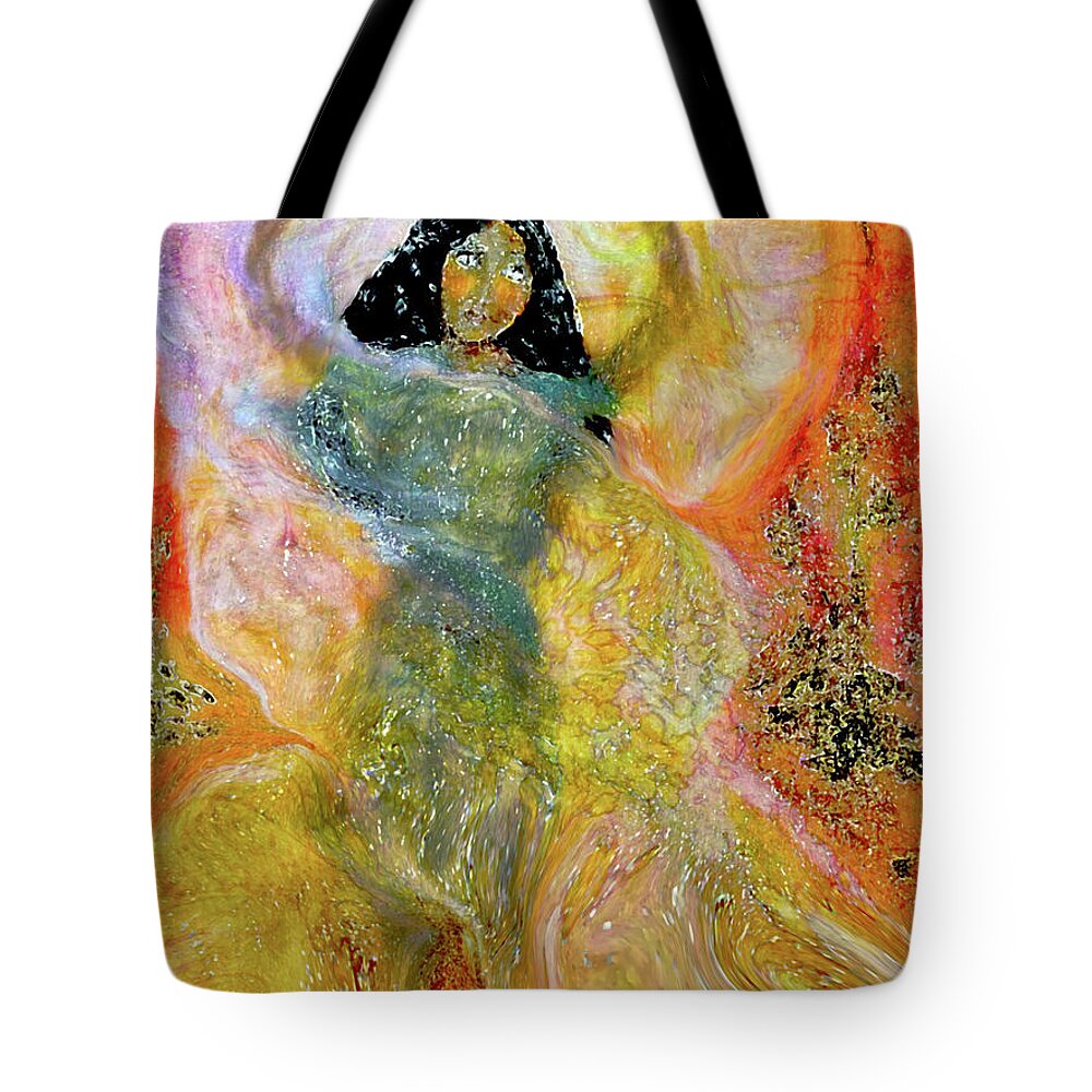 Through The Veil Of Fear God Is Tote Bag featuring the painting Through the veil of Fear God IS by Bonnie Marie