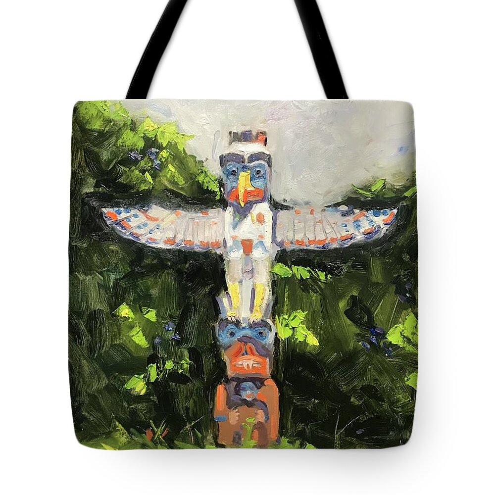 Thunderbird Tote Bag featuring the painting Thunderbird by Ashlee Trcka