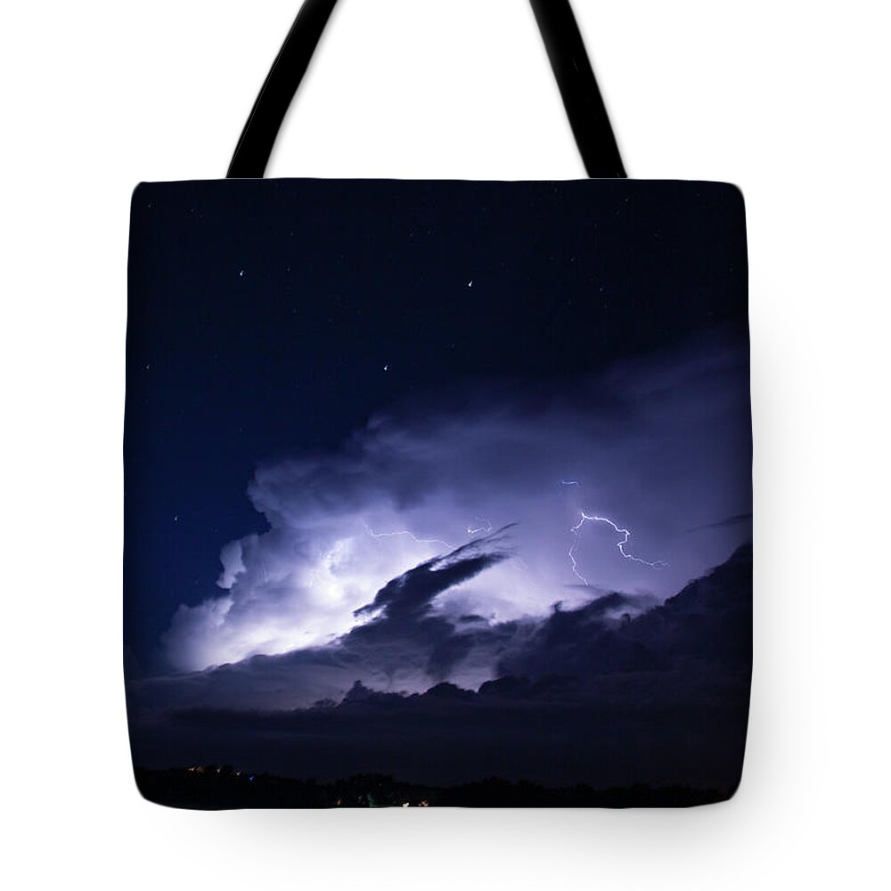 Nebraskasc Tote Bag featuring the photograph Tickets to the Lightning Show 007 by NebraskaSC