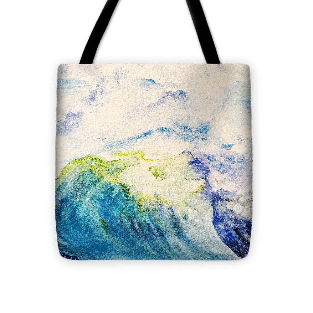 Wave Tote Bag featuring the painting Tidal Mist by M Carlen