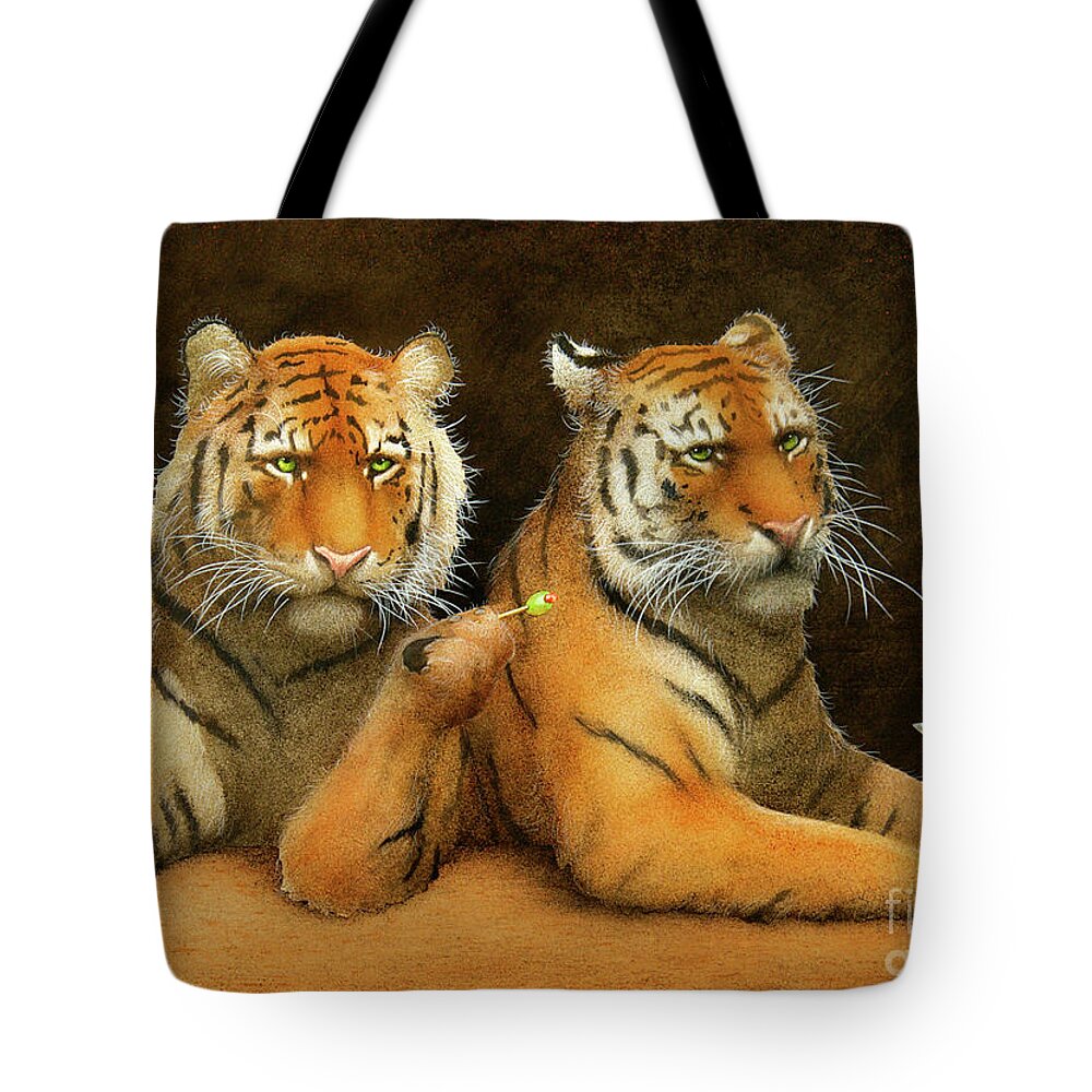 Tiger Bar Tote Bag featuring the painting Tiger Bar by Will Bullas