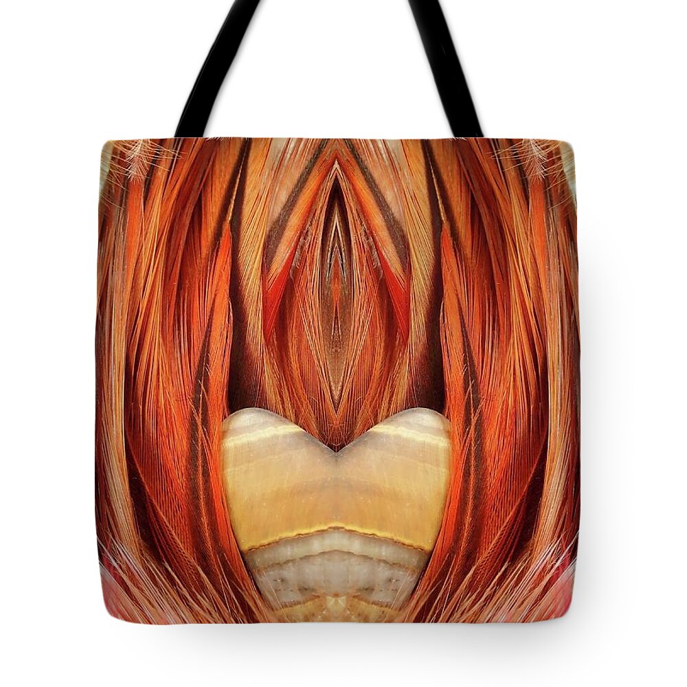  Tote Bag featuring the photograph Tiger Eye Heart by Lorella Schoales