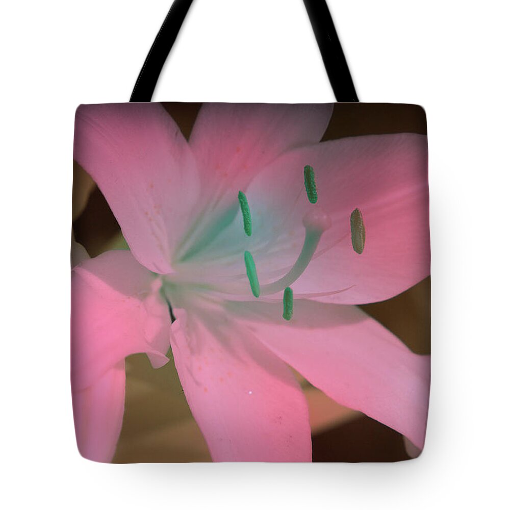 Flower Tote Bag featuring the photograph Tiger Lilly in Infrared by Alan Goldberg