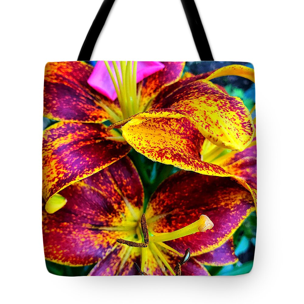  Tote Bag featuring the photograph Tiger lily by Stephen Dorton