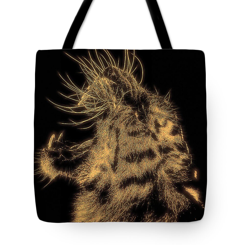 Africa Tote Bag featuring the digital art Tiger Roar by Pheasant Run Gallery
